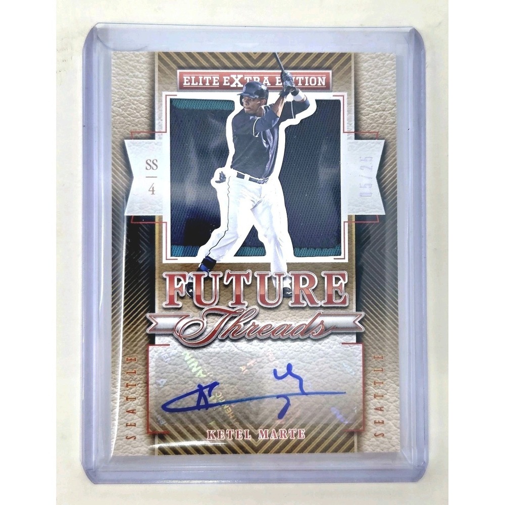 2015 Panini Elite Extra Edition -Future Threads Ketel Marte Auto #/25 Silhouette